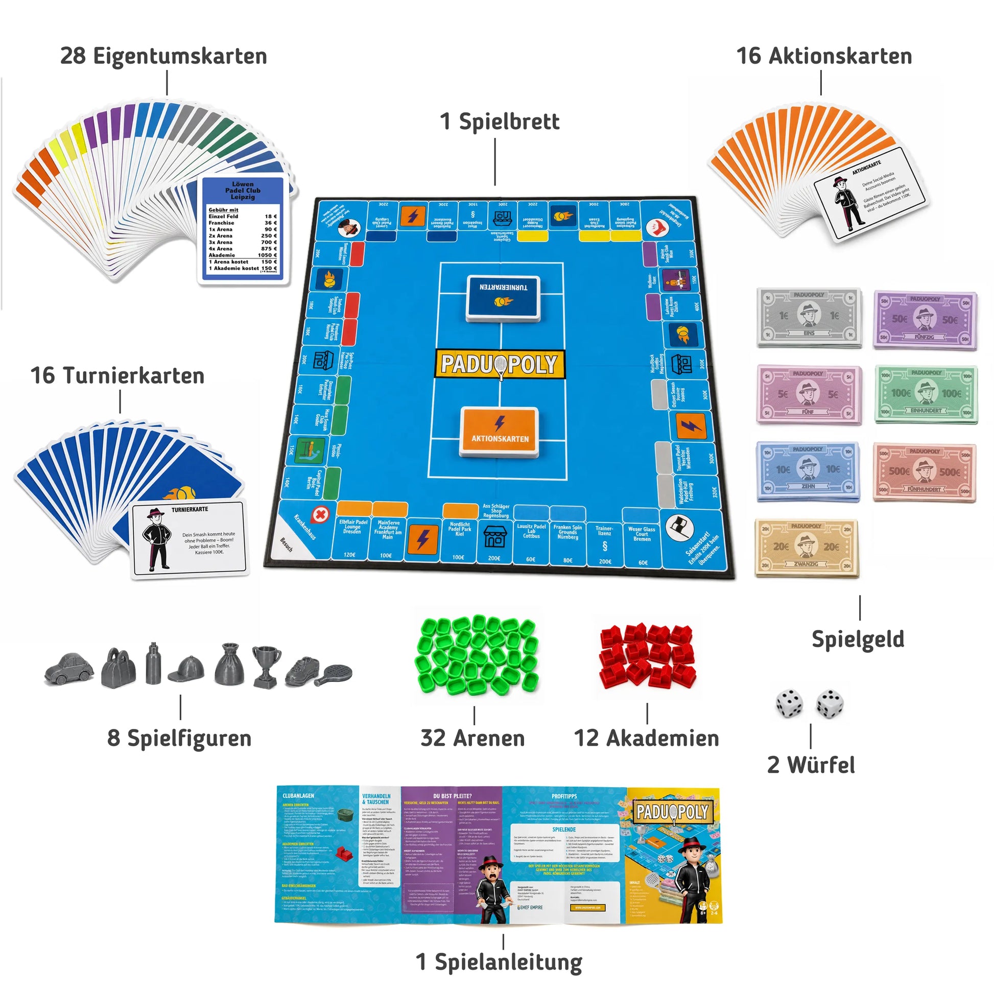 Paduopoly Brettspiel mit komplettem Zubehör